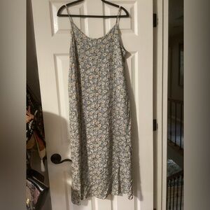 Vintage 90s Byer Too California Daisy Print Sleeveless Summer Dress